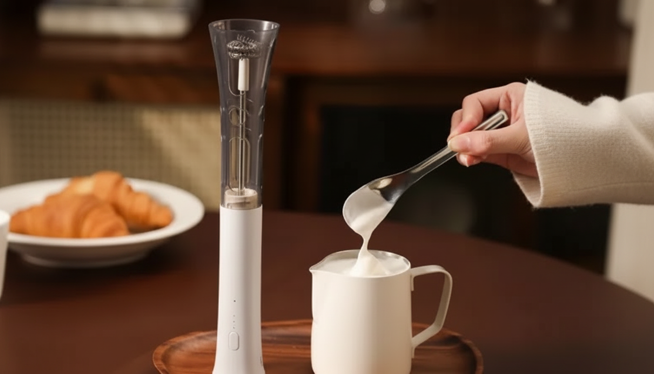 Handheld Milk Frother for Silky Lattes at Home & Travel
