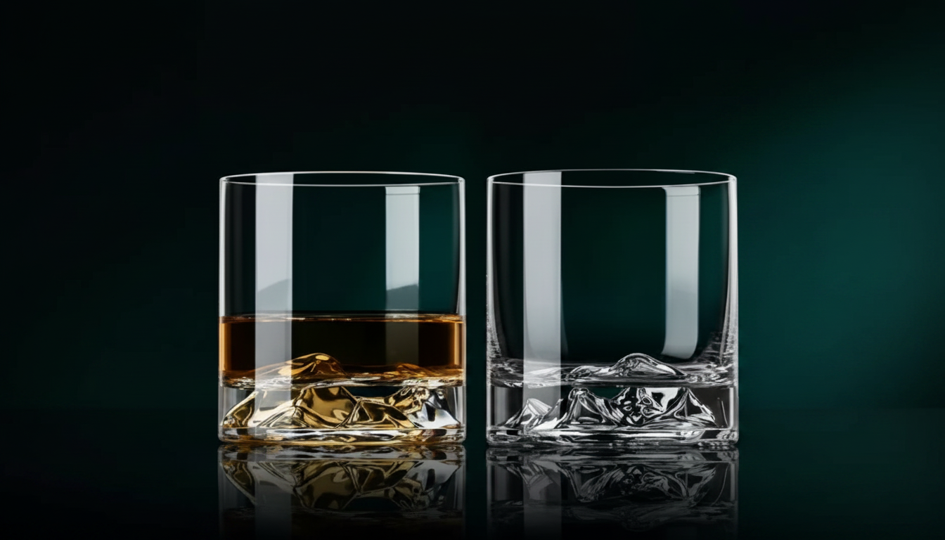 Mountains Whisky Glass: Sculpted Rocks Glass for Sipping